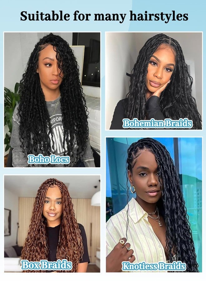 فلاج شيب شعر بشري فاخر لتضفير الضفائر البوهيمية، 16 بوصة، حزمتان، 100 غرام، شعر بشري مموج عميق، شعر بشري بكر مجعد 12A لتضفير الضفائر البوهيمية بدون عقد، حزم شعر بشري P27/613 - Image 5